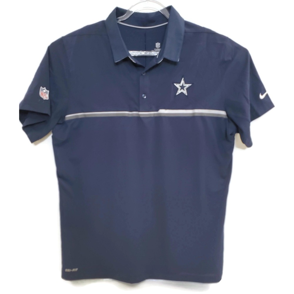 Dallas Cowboys Shirt‎ Mens XL Navy NFL Football Nike Dri-FIT Polo On Field Star